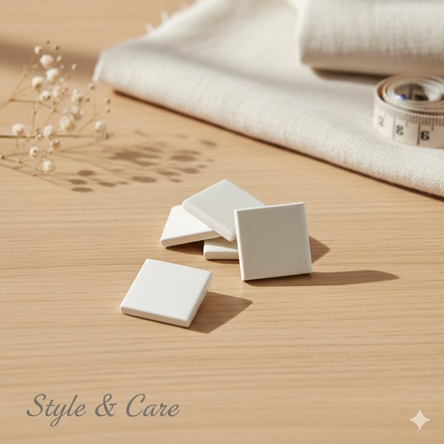 Chapa Cuadrada Classic Minimalist Off-White Button for All Outfit (Classic Minimalist Off-White Button for All Outfit)