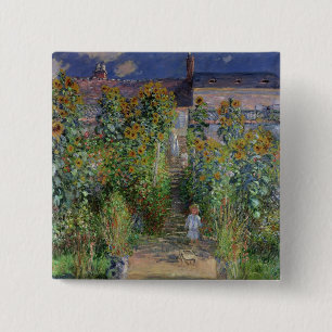 Chapa Cuadrada Claude Monet el el jardín del artista en