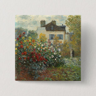 Chapa Cuadrada Claude Monet el   el jardín del artista en