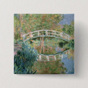 Chapa Cuadrada Claude Monet el   el puente japonés, Giverny