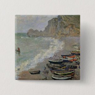 Chapa Cuadrada Claude Monet el   Etretat, playa y d'Amont de