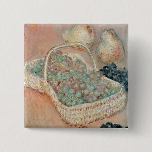 Chapa Cuadrada Claude Monet el la cesta de uvas, 1884