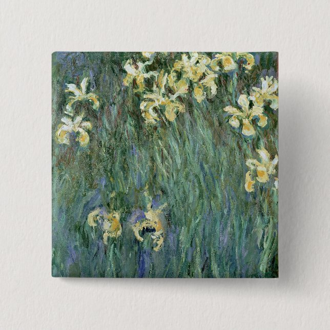 Chapa Cuadrada Claude Monet el | los iris amarillos (Anverso)