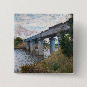 Chapa Cuadrada Claude Monet - El puente ferroviario en Argenteuil