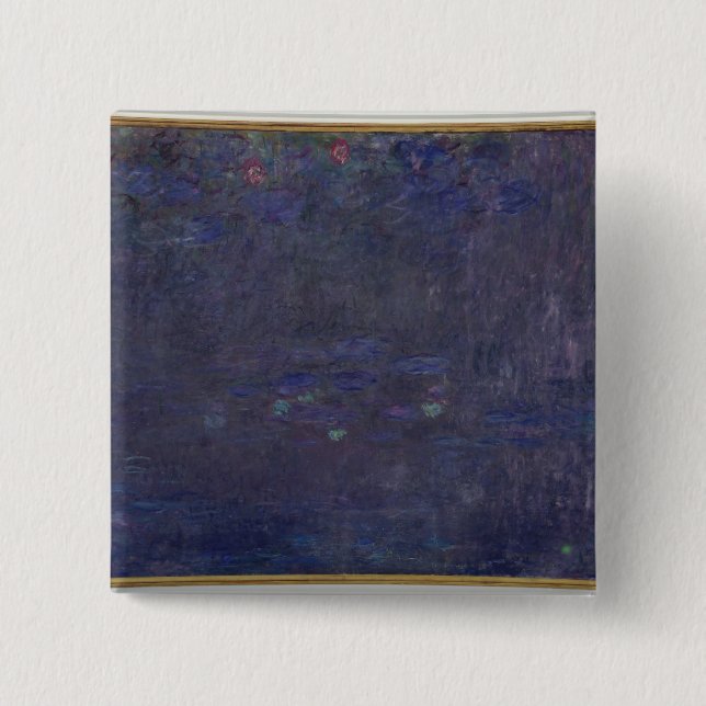 Chapa Cuadrada Claude Monet el | Waterlilies: Reflexiones de (Anverso)