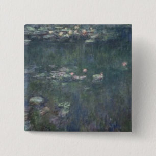 Chapa Cuadrada Claude Monet el Waterlilies: Reflexiones verdes