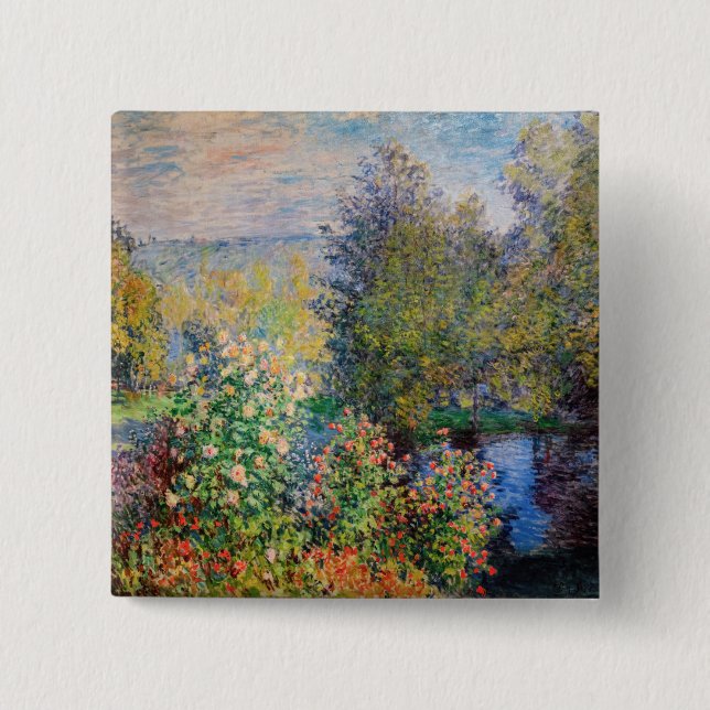 Chapa Cuadrada Claude Monet - Esquina del jardín de Montgeron (Anverso)