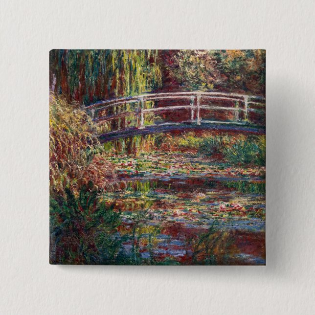 Chapa Cuadrada Claude Monet - estanque de Lily del Agua, Armonía  (Anverso)