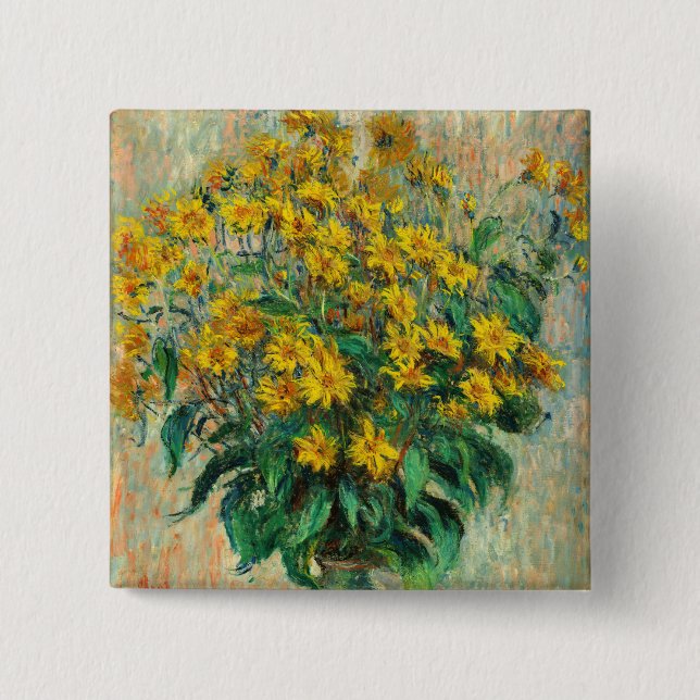 Chapa Cuadrada Claude Monet - Flores de Tupinambo (Anverso)