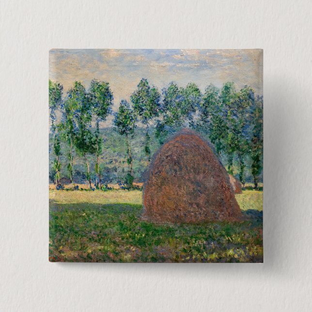 Chapa Cuadrada Claude Monet - Haystacks cerca de Giverny (Anverso)