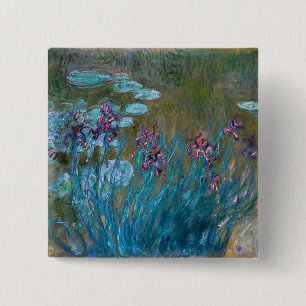 Chapa Cuadrada Claude Monet: Iris y lirios de agua