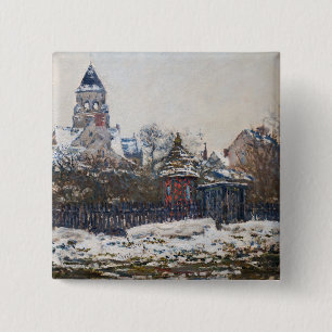 Chapa Cuadrada Claude Monet - La Iglesia en Vetheuil