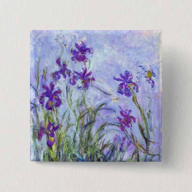 Chapa Cuadrada Claude Monet - Lilac Irises / Iris Mauves (Anverso)