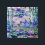 Chapa Cuadrada Claude Monet - Lilies de agua / Nympheas 1919<br><div class="desc">Lilies de agua / Nympheas (W.1852) - Claude Monet,  Petróleo en lienzo,  1916-1919</div>