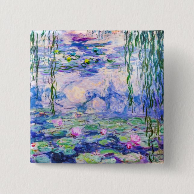 Chapa Cuadrada Claude Monet - Lilies de agua / Nympheas 1919 (Anverso)