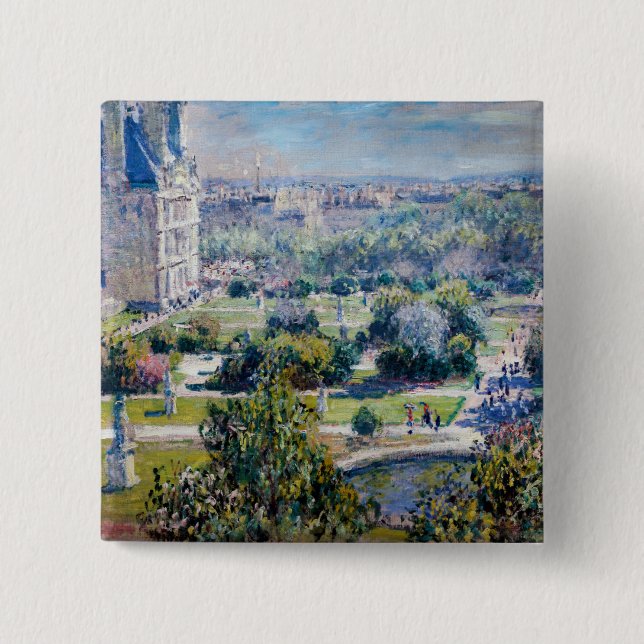 Chapa Cuadrada Claude Monet - Los Jardines de las Tullerías (Anverso)