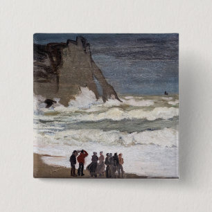 Chapa Cuadrada Claude Monet - Mar agitado en Etretat