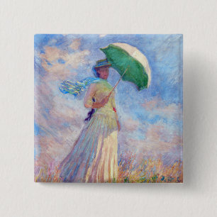 Chapa Cuadrada Claude Monet - Mujer con Parasol a la derecha