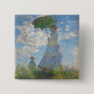 Chapa Cuadrada Claude Monet  Mujer con sombrilla