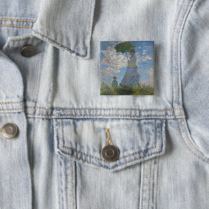Chapa Cuadrada Claude Monet Mujer con un Paraguas Arte Refinado