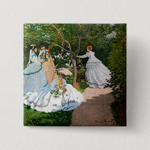 Chapa Cuadrada Claude Monet - Mujeres en el jardín