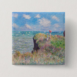 Chapa Cuadrada Claude Monet - Paseo por el acantilado en Pourvill