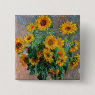 Chapa Cuadrada Claude Monet - Ramo de Girasoles