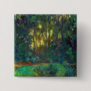 Chapa Cuadrada Claude Monet - Rincón de un estanque con nenúfares