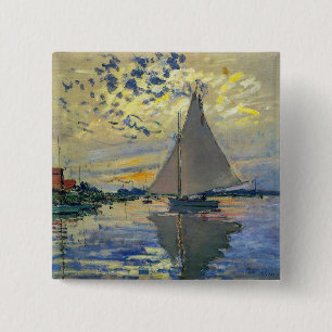 Chapa Cuadrada Claude Monet - Velero en Le Petit-Gennevilliers