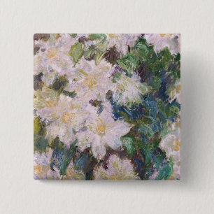 Chapa Cuadrada Claude Monet - White Clematis