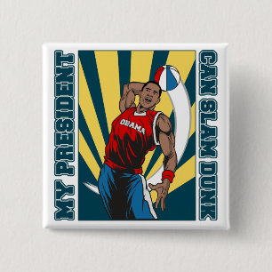 Chapa Cuadrada Clavada de Barack Obama