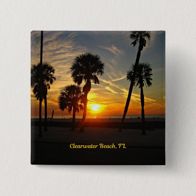 Chapa Cuadrada Clearwater Beach Sunset (Anverso)