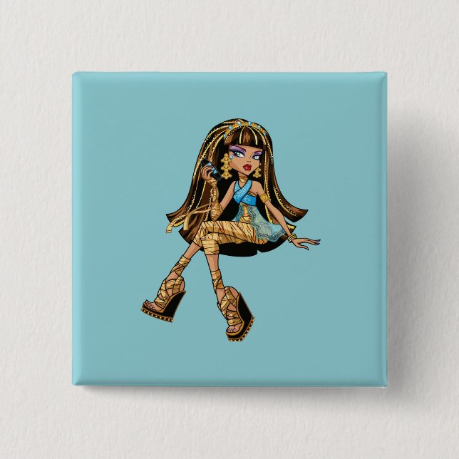 Chapa Cuadrada Cleo Button (Anverso)