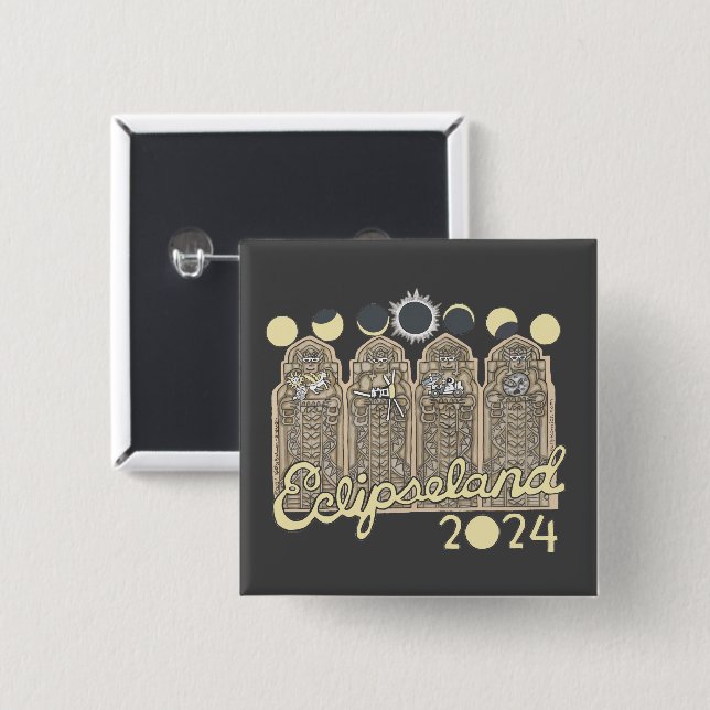 Chapa Cuadrada Cleveland Eclipseland (Anverso y reverso)