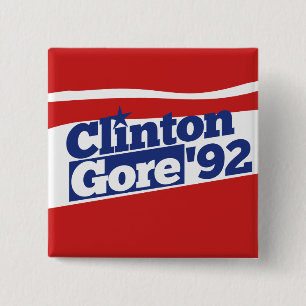 Chapa Cuadrada Clinton Gore 92