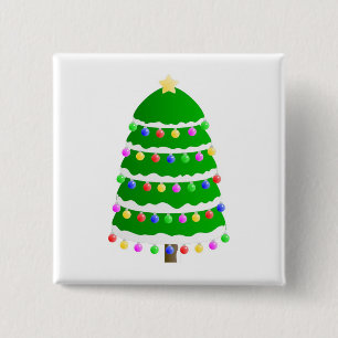 Chapa Cuadrada Clip art del árbol de navidad