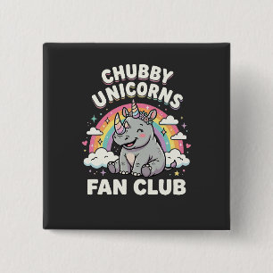 Chapa Cuadrada Club de Fans de Unicornios Adorables Unicornio Mág