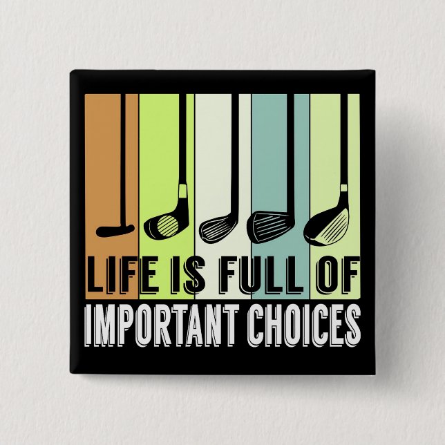 Chapa Cuadrada Club de Golf Gracioso y Alternativo de Vida (Anverso)