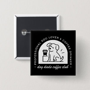 Chapa Cuadrada Club de papá perro amantes del café divertido