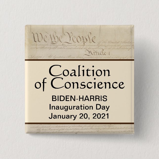 Chapa Cuadrada Coalición de Conciencia We the People Kamala (Anverso)