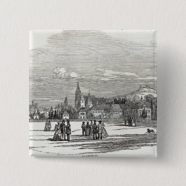 Chapa Cuadrada Coburgo, grabado por W.J. Linton (Anverso)