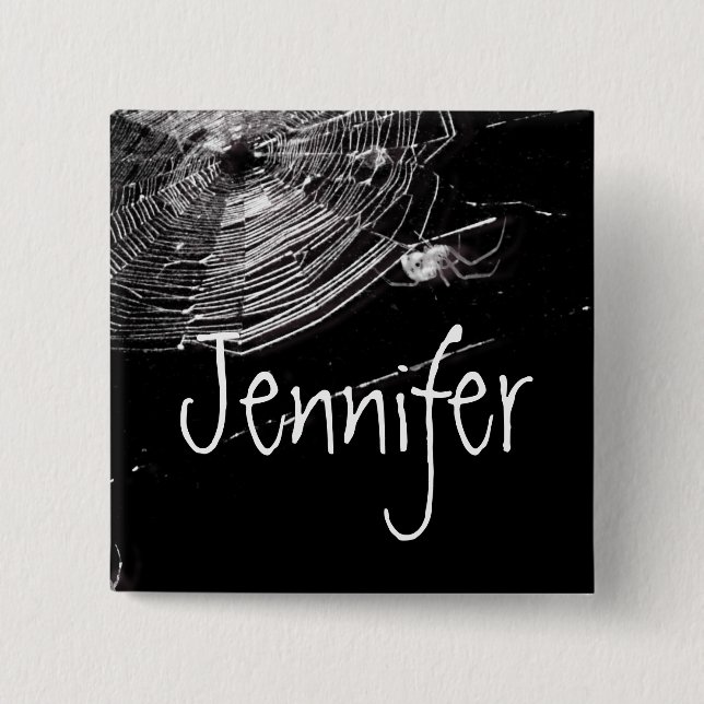 Chapa Cuadrada Cobwebs y arañas blancas (Anverso)