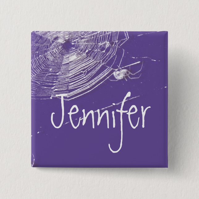 Chapa Cuadrada Cobwebs y arañas blancas (Anverso)