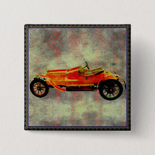 Chapa Cuadrada Coche rojo vintage