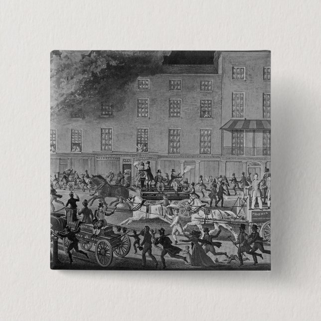 Chapa Cuadrada Coches de bomberos de Londres (Anverso)