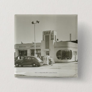 Chapa Cuadrada Coches parqueados en la gasolinera