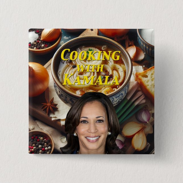 Chapa Cuadrada Cocina con Kamala (Anverso)