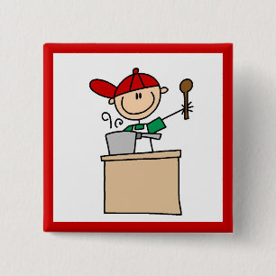 Chapa Cuadrada Cocinero Figura de Palotes Masculino