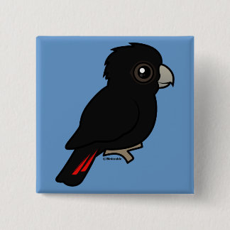 Chapa Cuadrada Cockatoo negro Rojo-atado