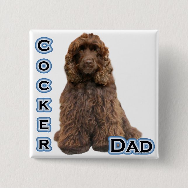 Chapa Cuadrada Cocker Brown Spaniel Dad 4 (Anverso)